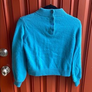 💜 Blue Knit Crop Sweater Warm